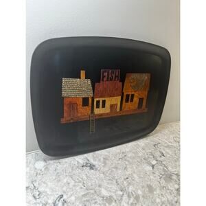 Vintage Couroc Serving Tray Fish Shops Collectible Item JL